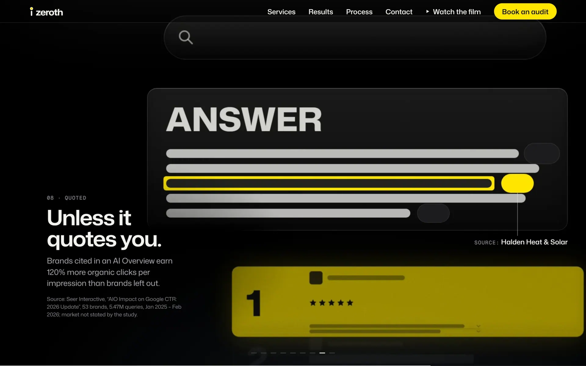 Zeroth concept: Above number one (screenshot of the live demo)