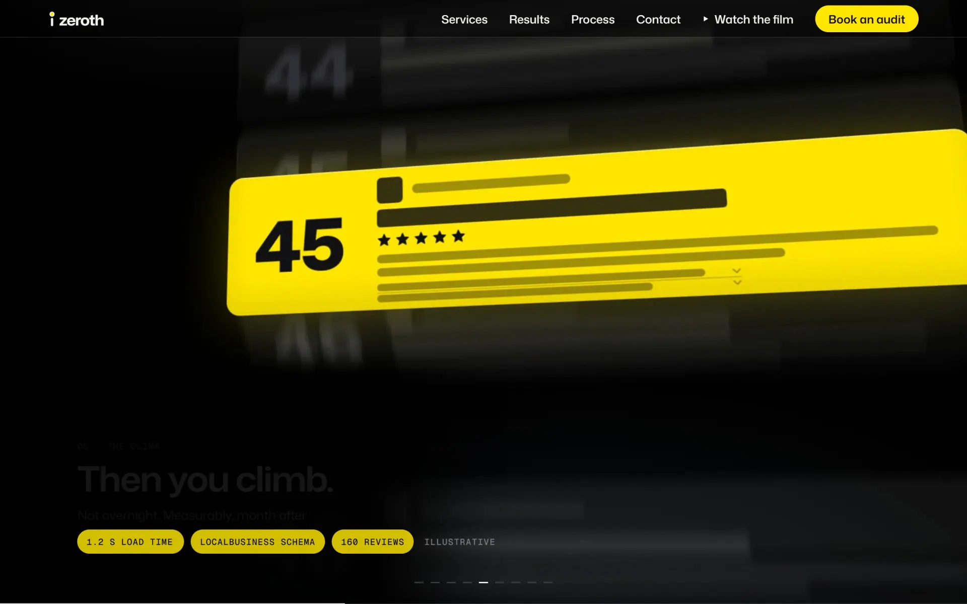Zeroth concept: The climb, as a film (screenshot of the live demo)