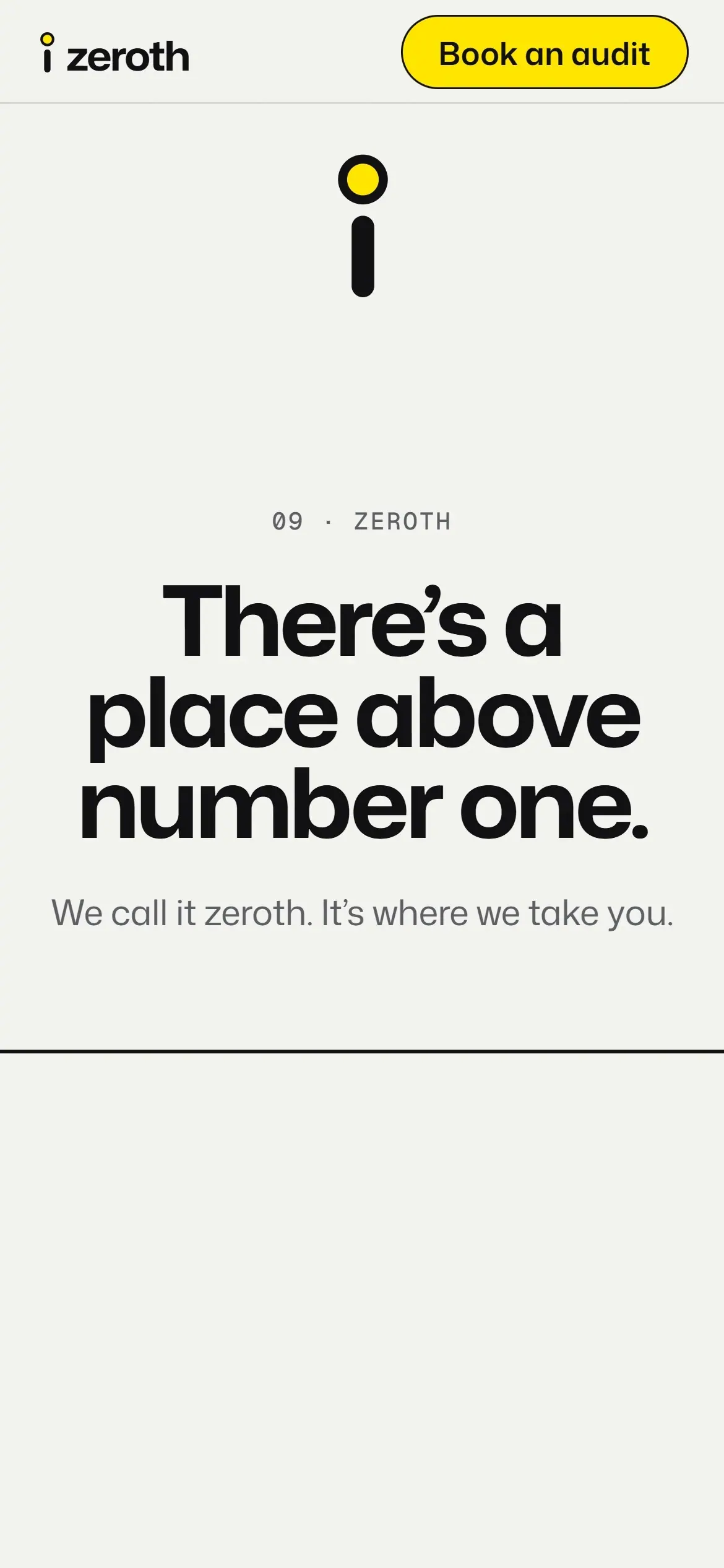 Zeroth concept on a phone, screen 2 of 3 (screenshot)