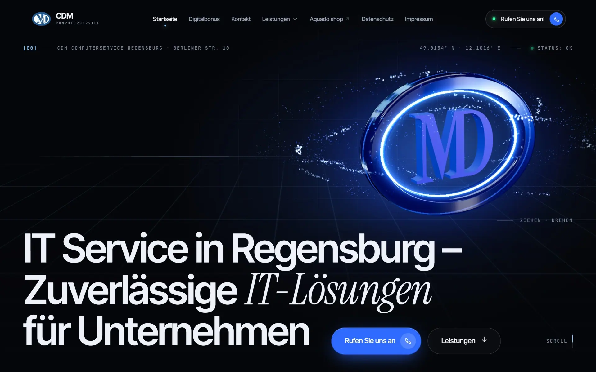 CDM Computerservice website, opening screen (screenshot of the live site)